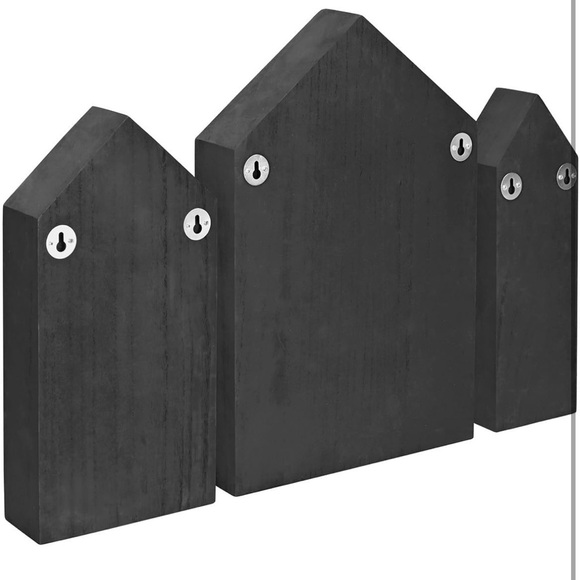 House-Shaped Wooden Shadow Box Display Shelf Set of 3 10W x 2 1/4D x 15H - Picture 3 of 4